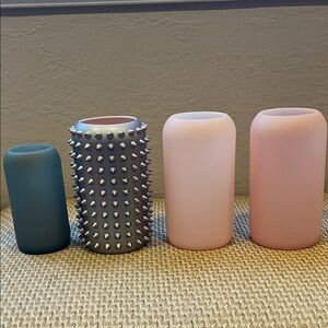 *LOT OF 4* bkr Spiked and Smooth silicone bottle sleeves.